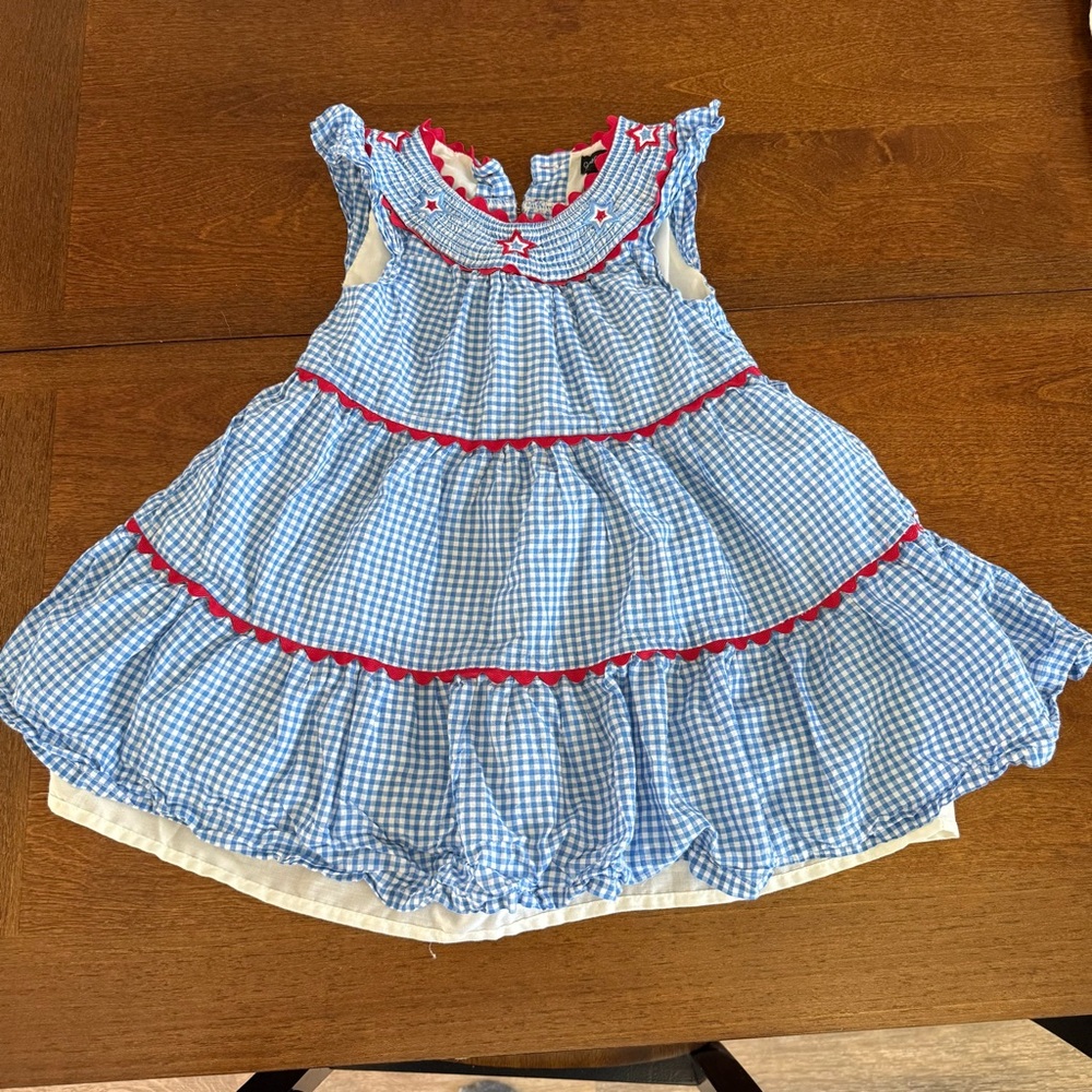 Blue and Red Gingham Dress